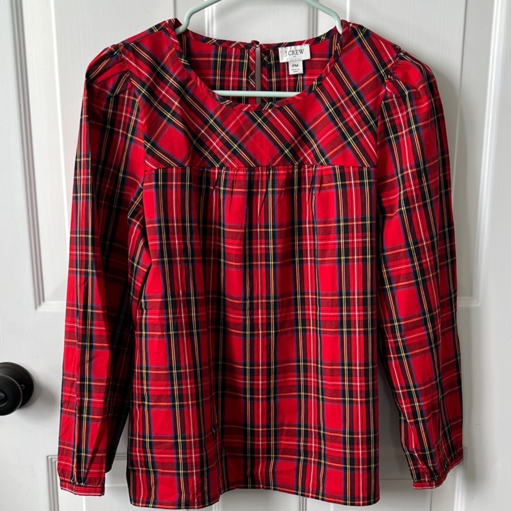NWT J. Crew Factory Tartan Blouse
